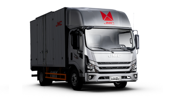 Imagen de camión marca JMC modelo Conquer 6.0 con capacidad de carga de hasta 6 toneladas como parte de los tipos de camiones que ofrece JMC Perú